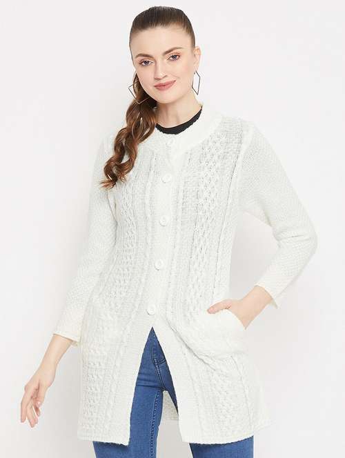 women self designed ong sleeve cardigan - 22229668 -  Standard Image - 0
