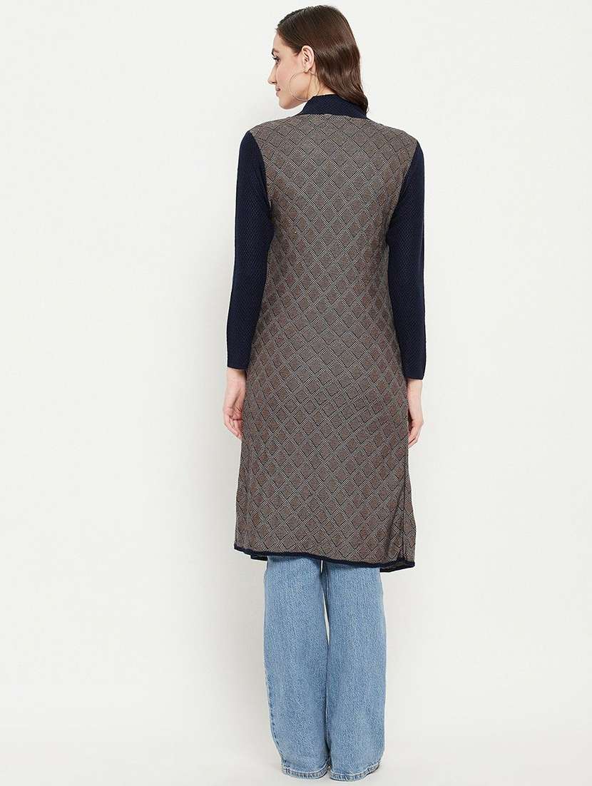 women self designed long sleeve cardigan - 22229715 -  Standard Image - 3