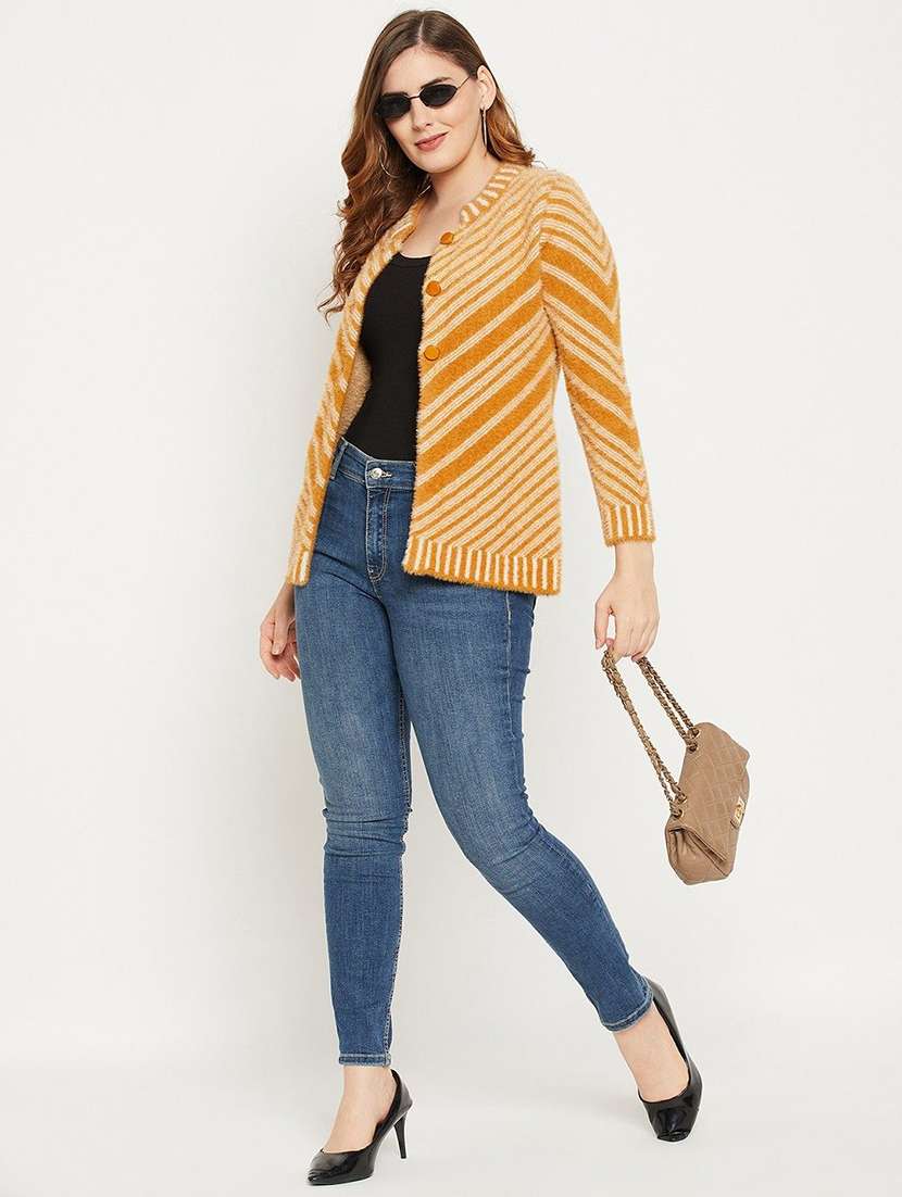women self designed long sleeve cardigan - 22229737 -  Standard Image - 3