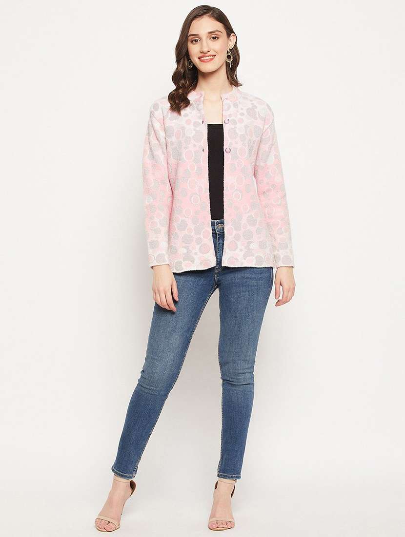 women self designed long sleeve cardigan - 22229751 -  Standard Image - 3