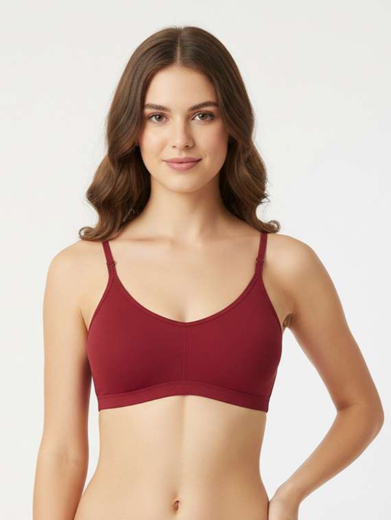 women solid non padded sports bra