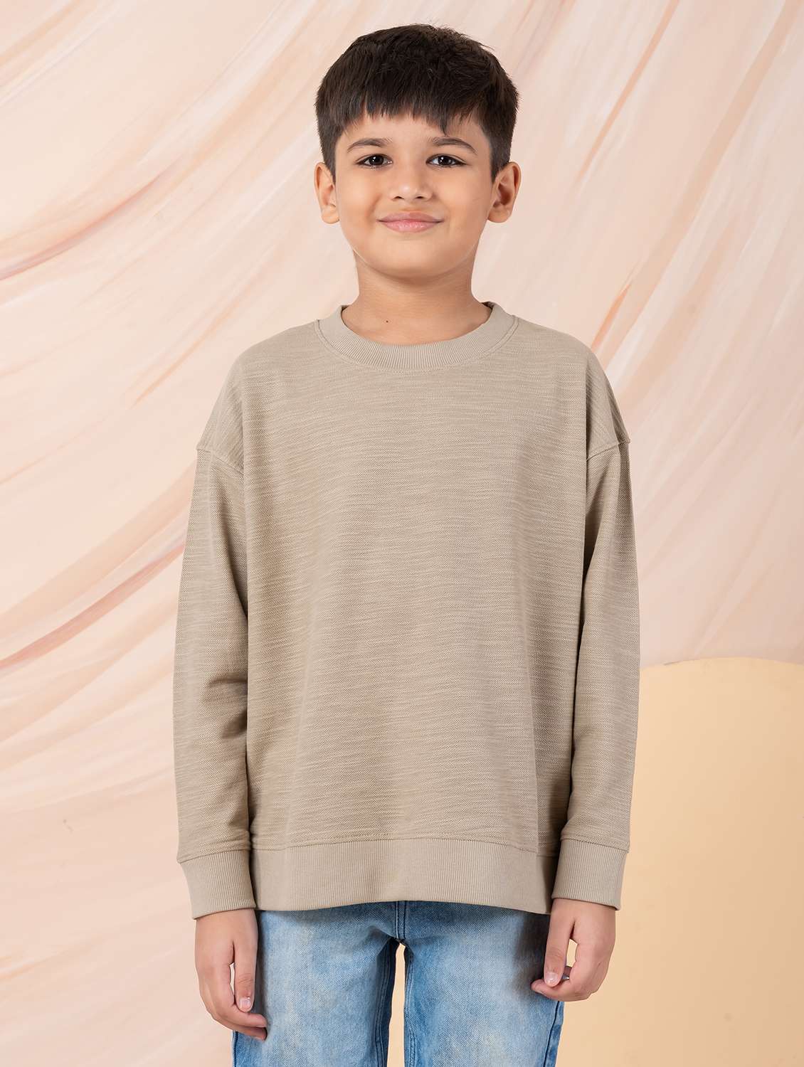 boys solid long sleeve sweatshirt