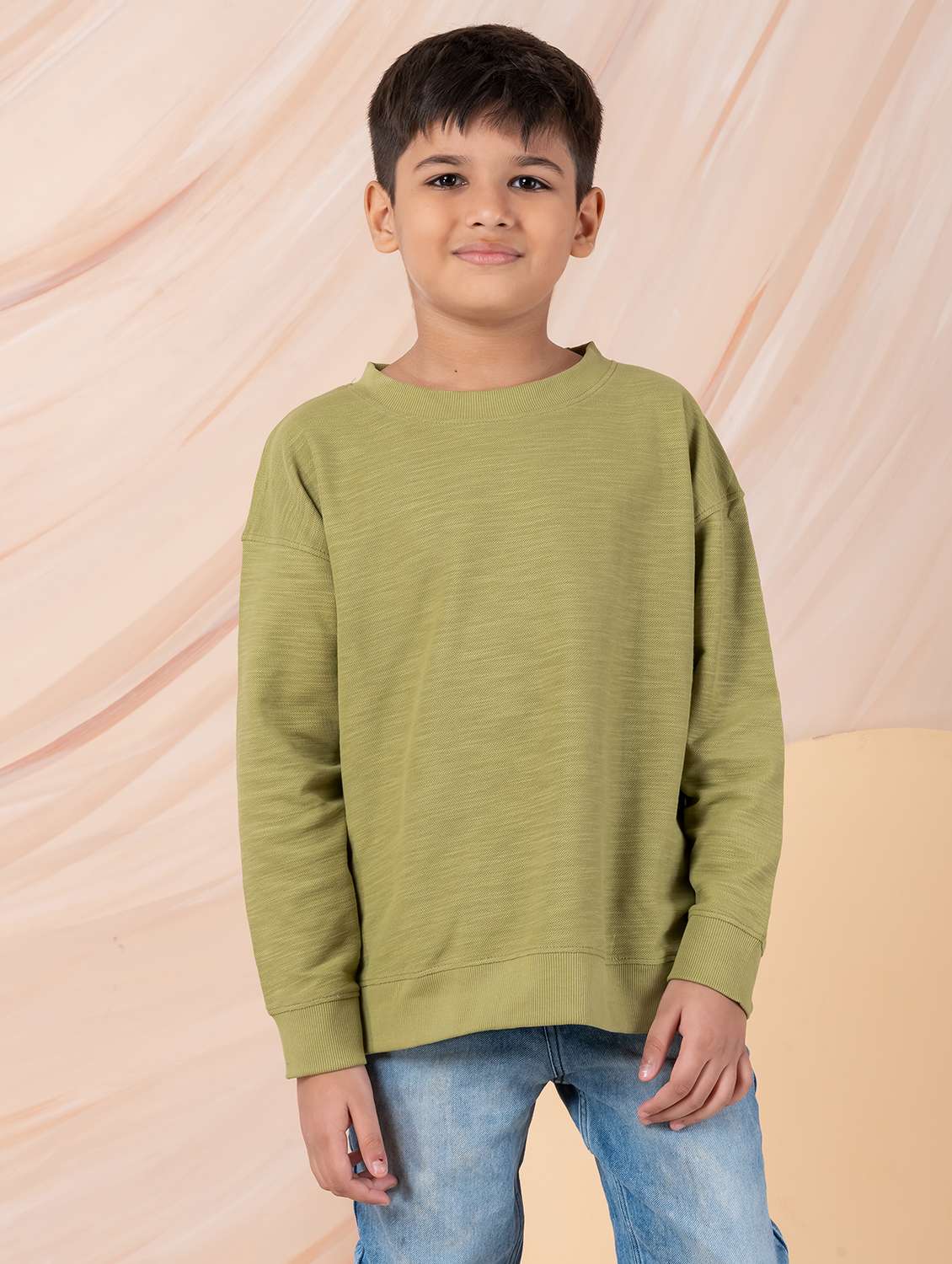 boys solid long sleeve sweatshirt
