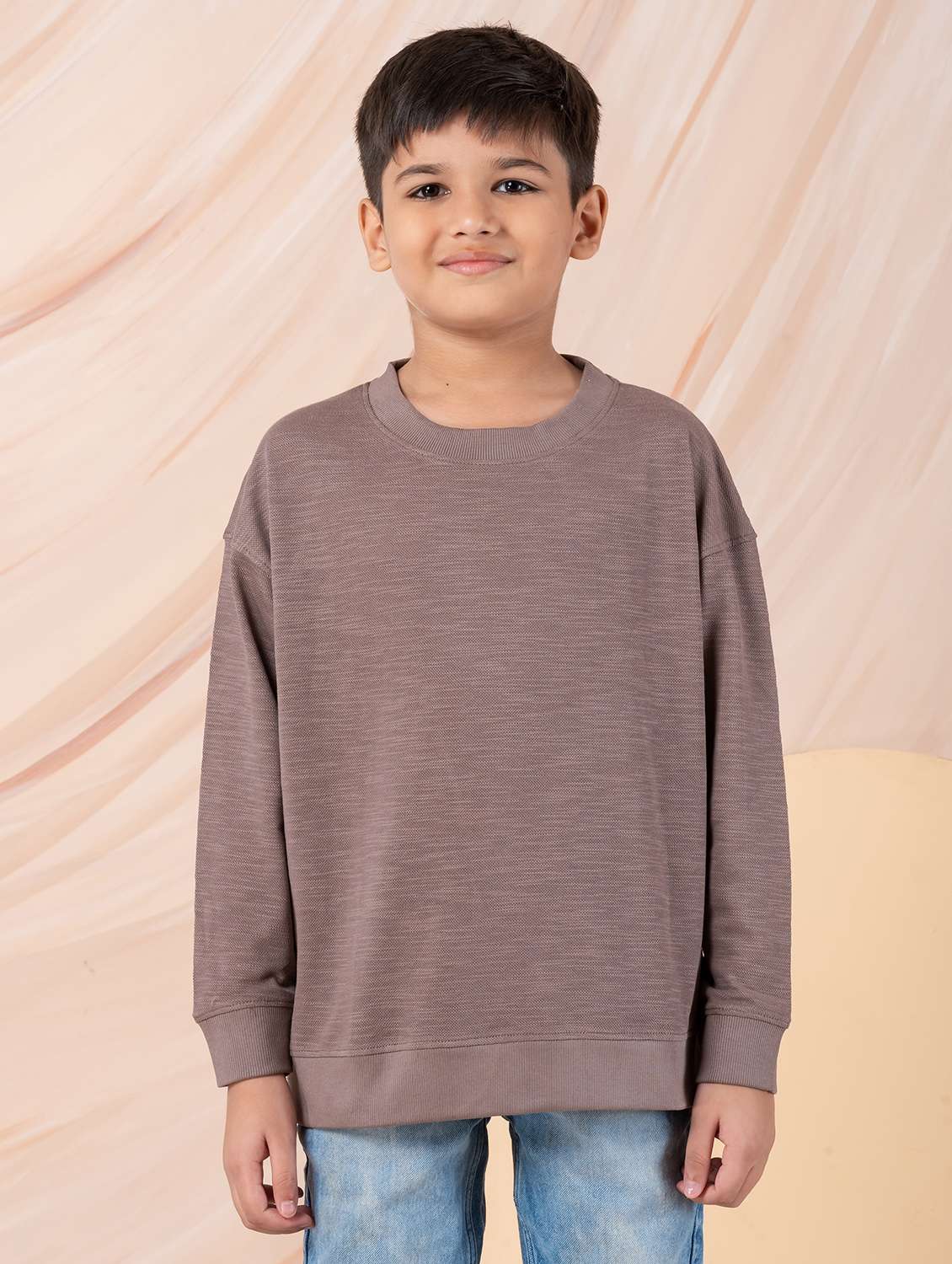 boys solid long sleeve sweatshirt