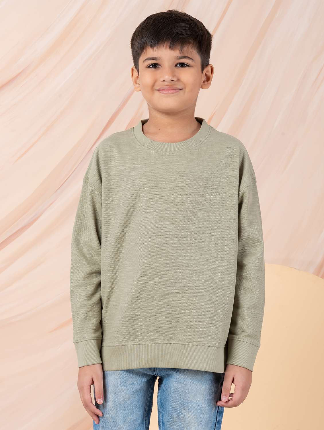 boys solid long sleeve sweatshirt