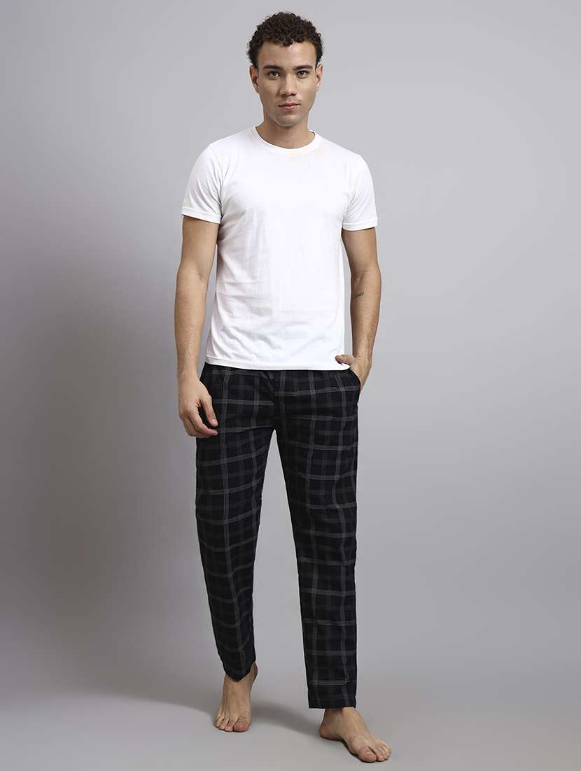 men checkered mid rise loungewear pyjama - 22229823 -  Standard Image - 5