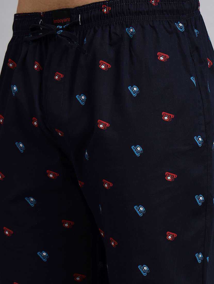 men printed mid rise loungewear pyjama - 22229824 -  Standard Image - 5