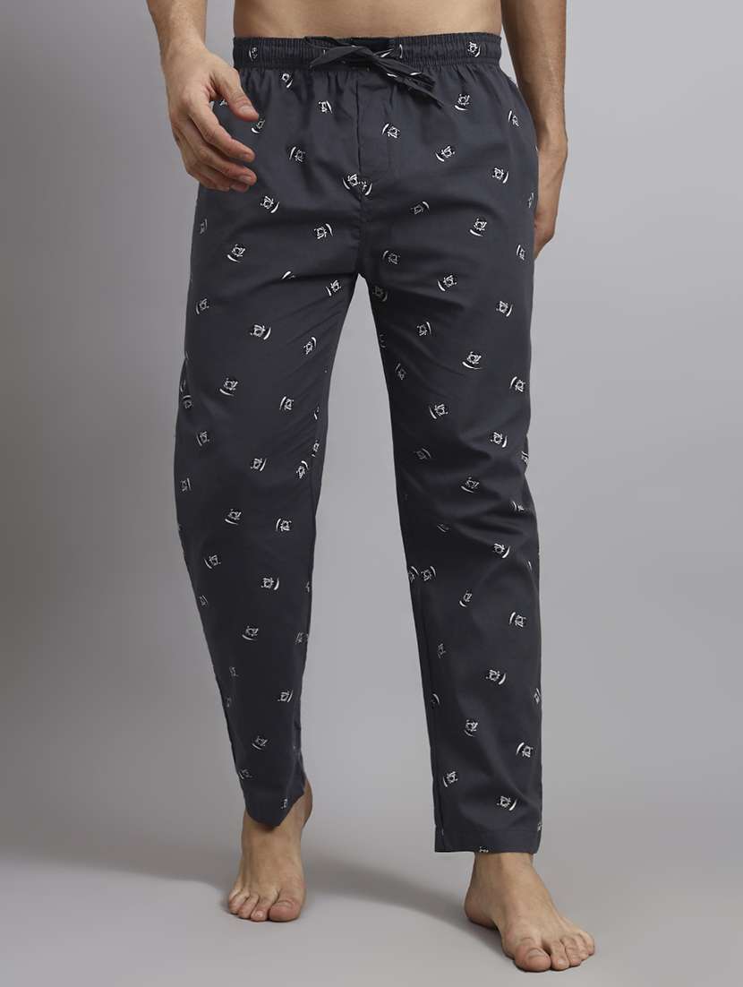 men printed mid rise loungewear pyjama