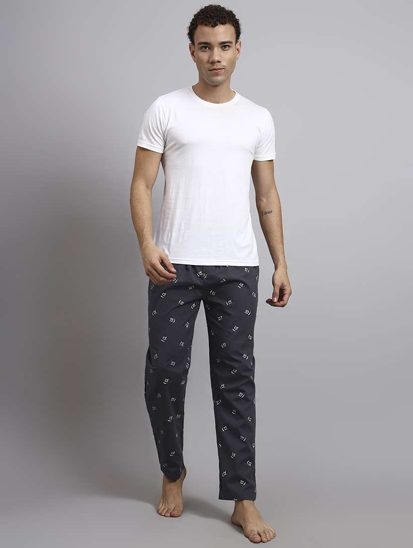men printed mid rise loungewear pyjama - 22229825 -  Standard Image - 5
