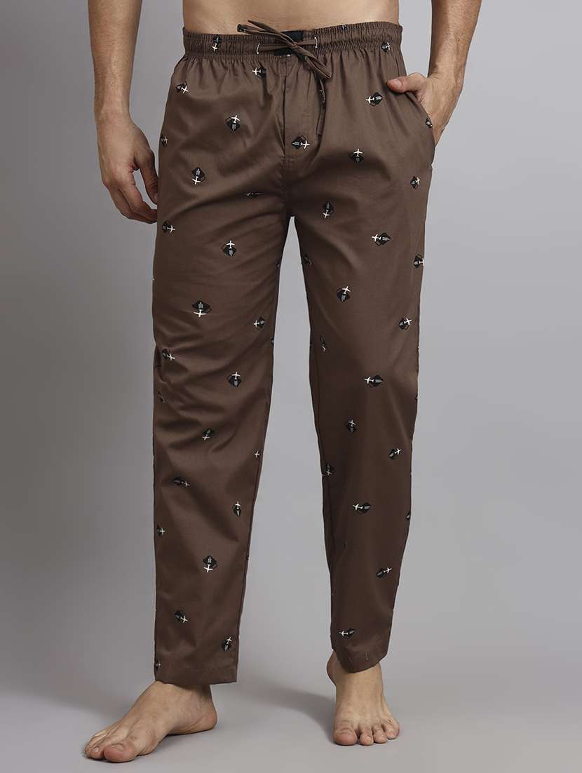 men printed mid rise loungewear pyjama