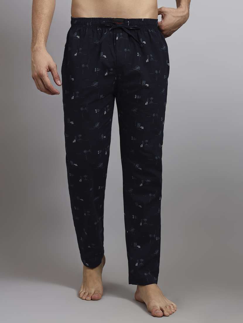 men printed mid rise loungewear pyjama