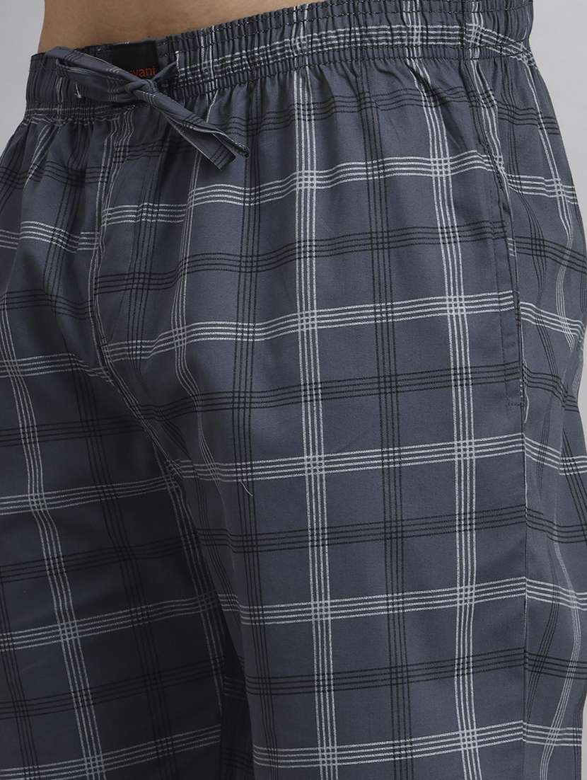 men checkered mid rise loungewear pyjama - 22229830 -  Standard Image - 5