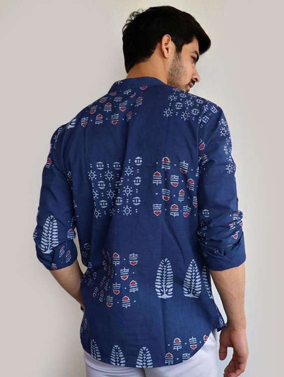 men printed long sleeve regular fit casual shirt - 22229878 -  Standard Image - 3