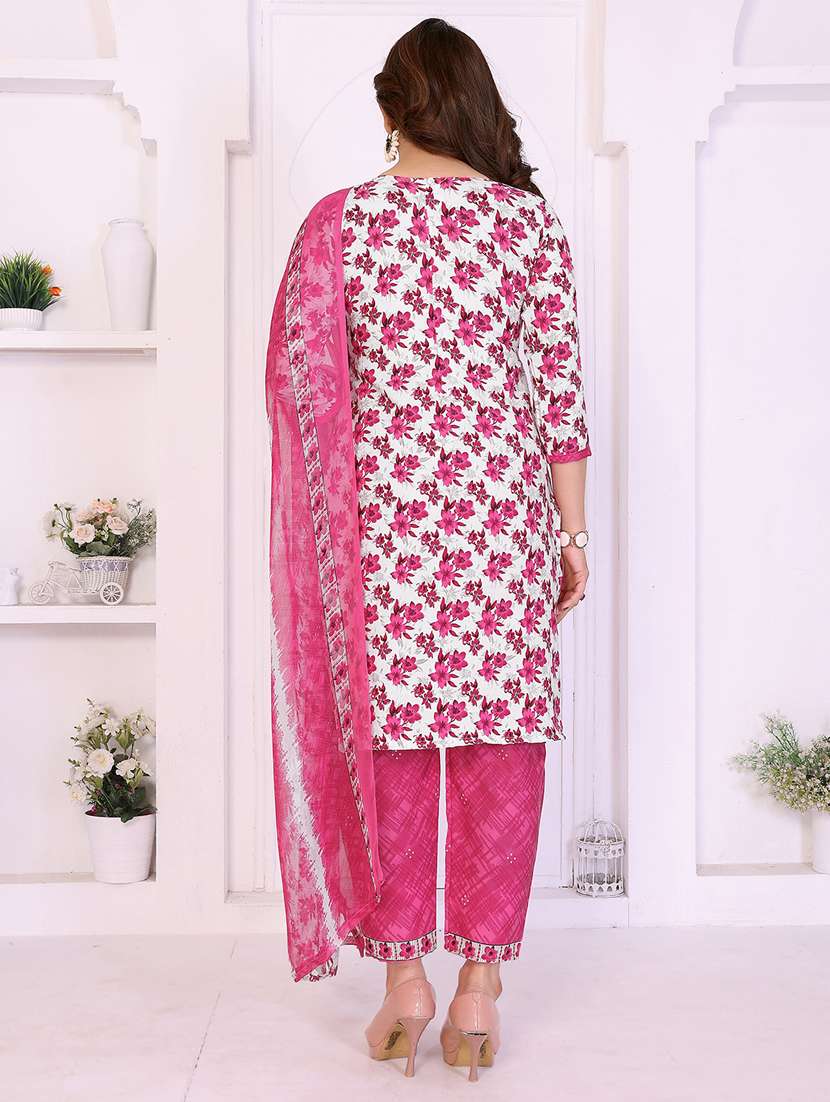 women floral printed unstitched suit set - 22229897 -  Standard Image - 3