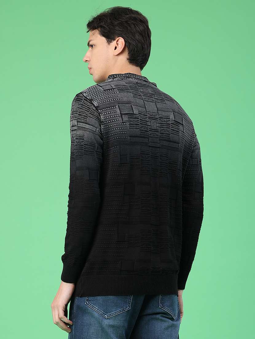 men tie & dye long sleeve regular fit pullover  - 22230005 -  Standard Image - 3