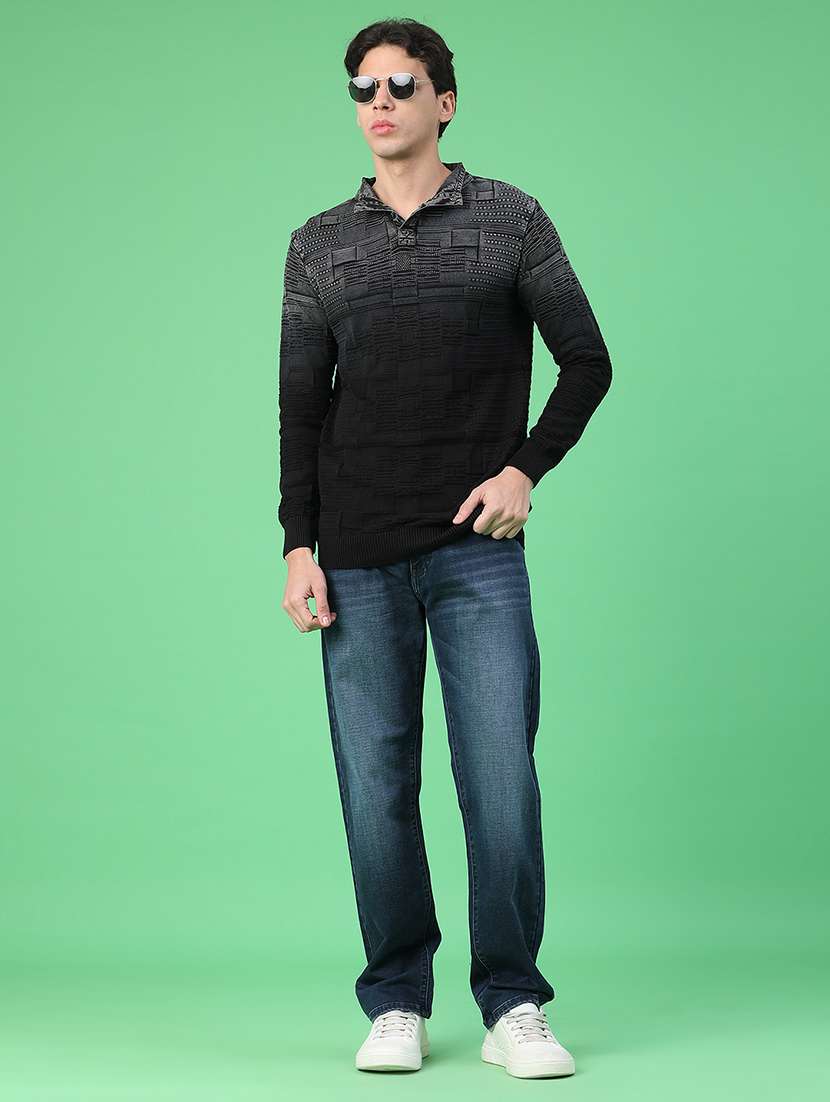 men tie & dye long sleeve regular fit pullover  - 22230005 -  Standard Image - 5