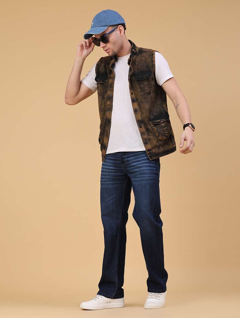 men tie & dye sleeveless regular fit casual jacket - 22230006 -  Standard Image - 5