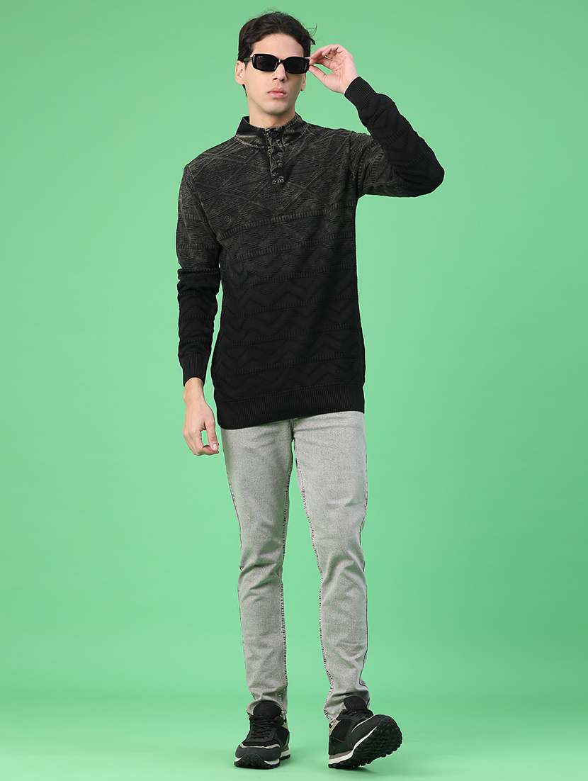 men tie & dye long sleeve regular fit pullover  - 22230014 -  Standard Image - 5