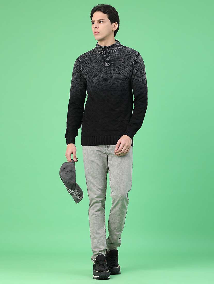 men tie & dye long sleeve regular fit pullover  - 22230016 -  Standard Image - 5