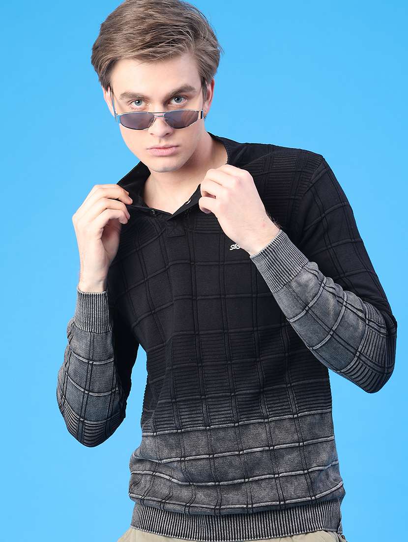 men tie & dye long sleeve regular fit pullover 