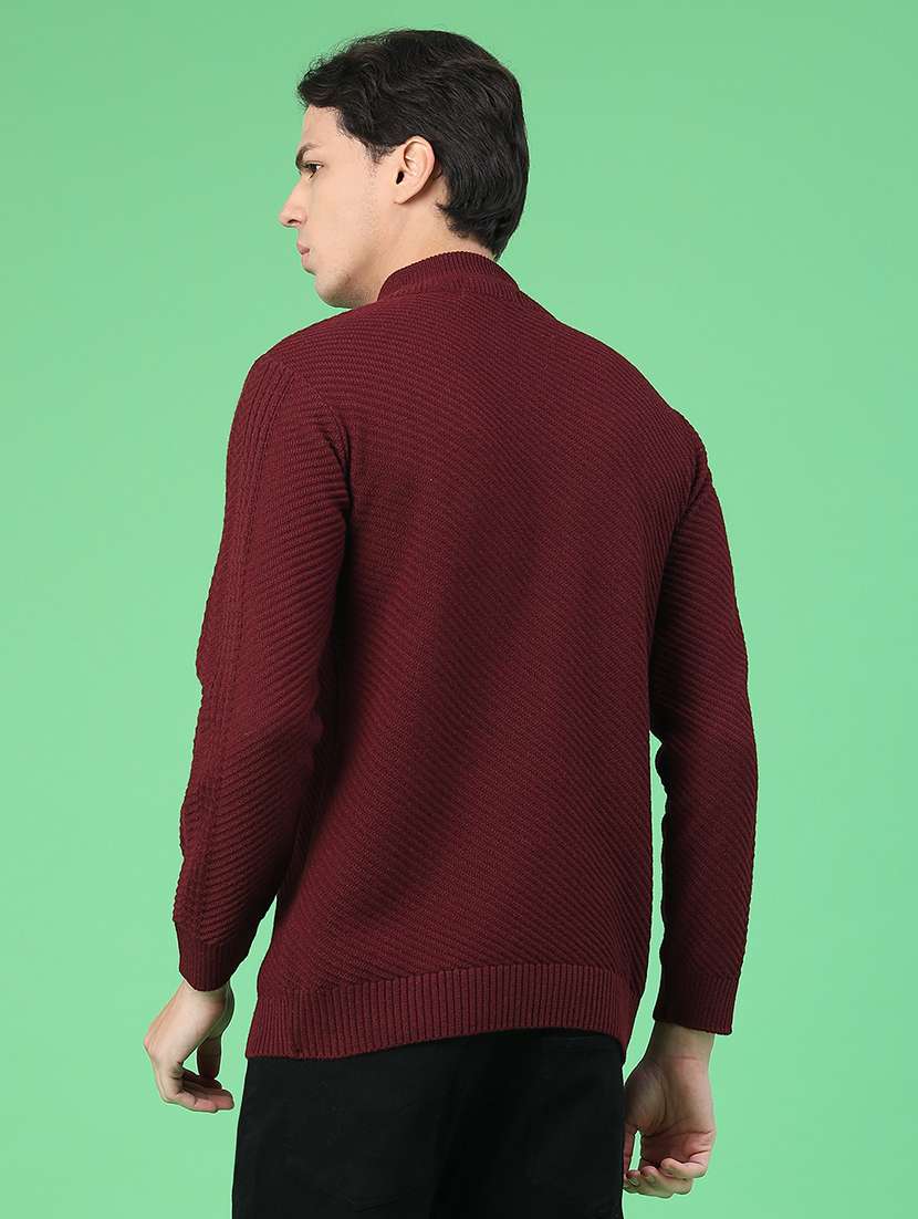 men self design long sleeve regular fit pullover  - 22230021 -  Standard Image - 3