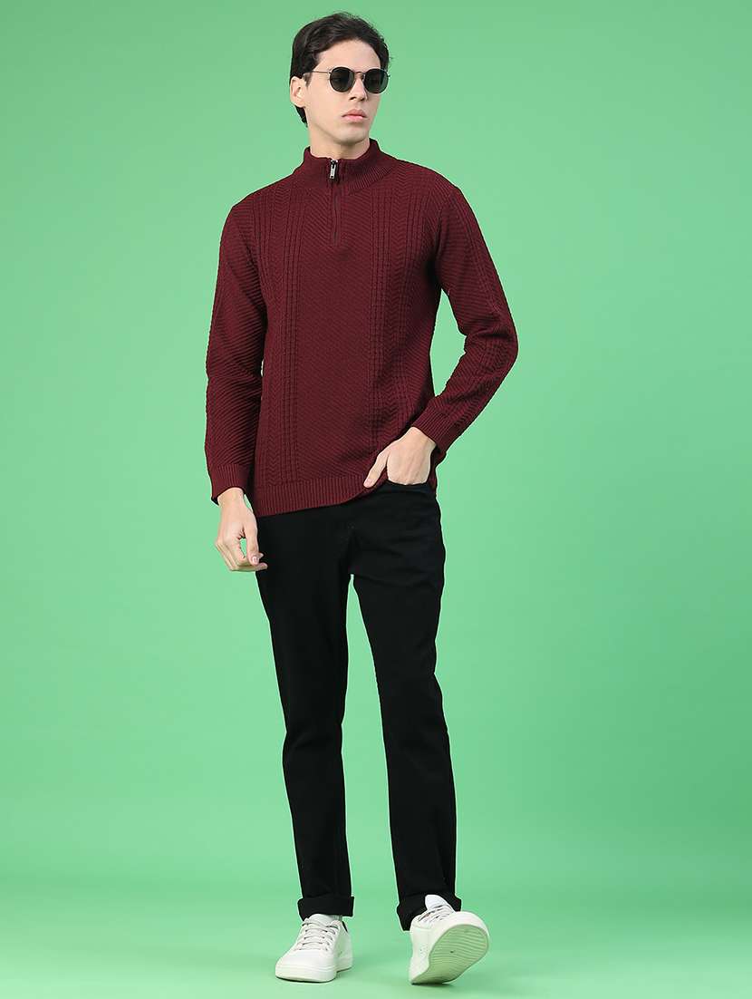 men self design long sleeve regular fit pullover  - 22230021 -  Standard Image - 5