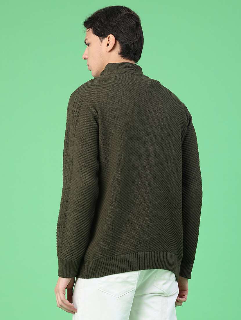 men self design long sleeve regular fit pullover  - 22230024 -  Standard Image - 3