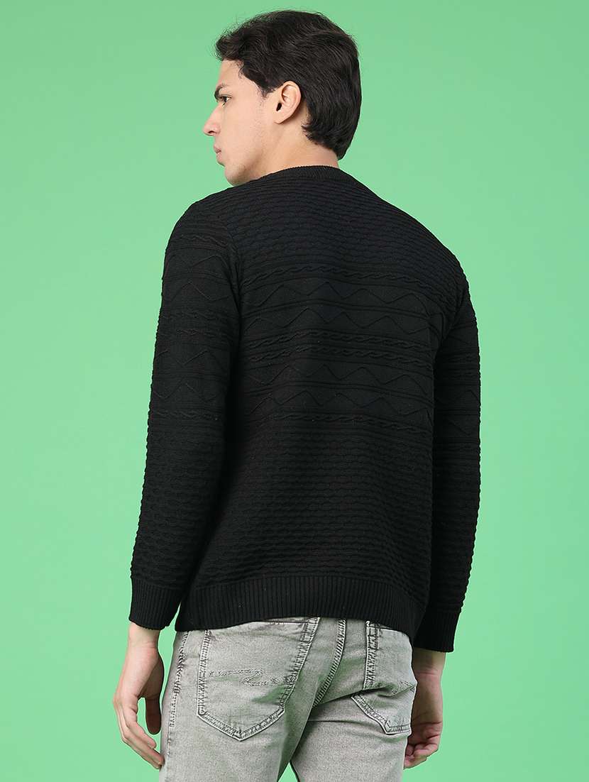 men self design long sleeve regular fit pullover  - 22230029 -  Standard Image - 3