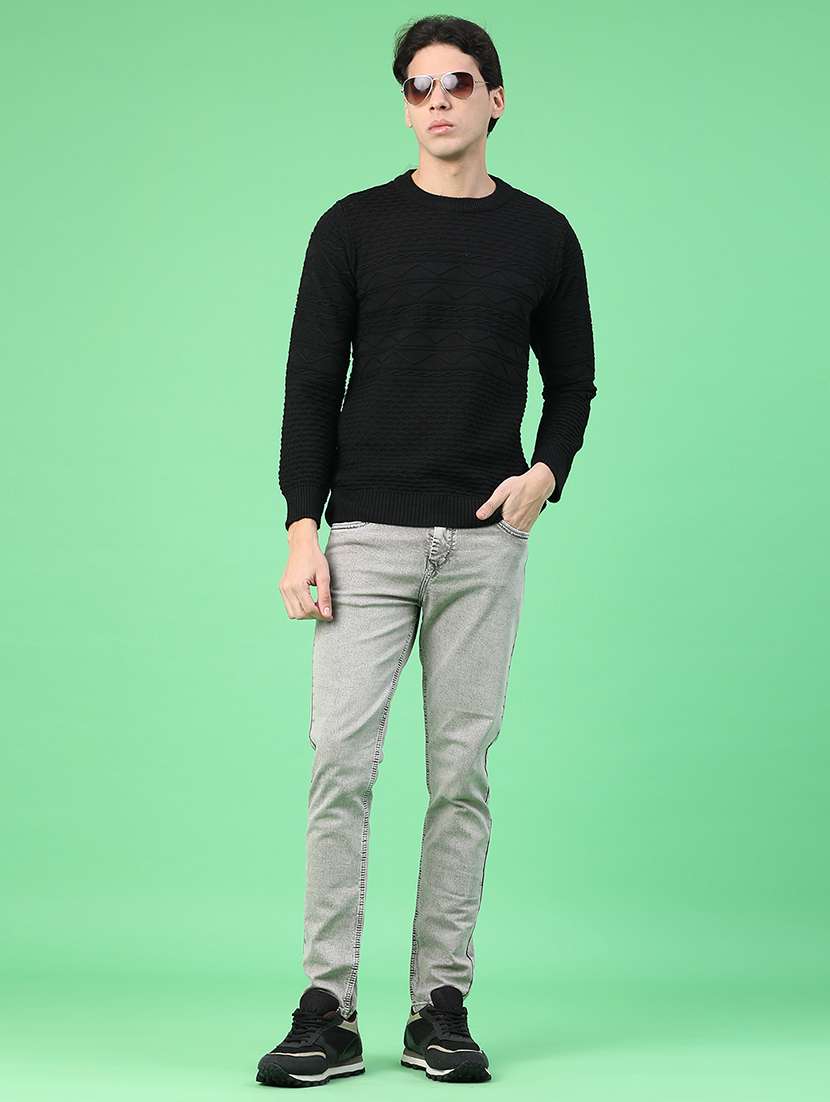 men self design long sleeve regular fit pullover  - 22230029 -  Standard Image - 5