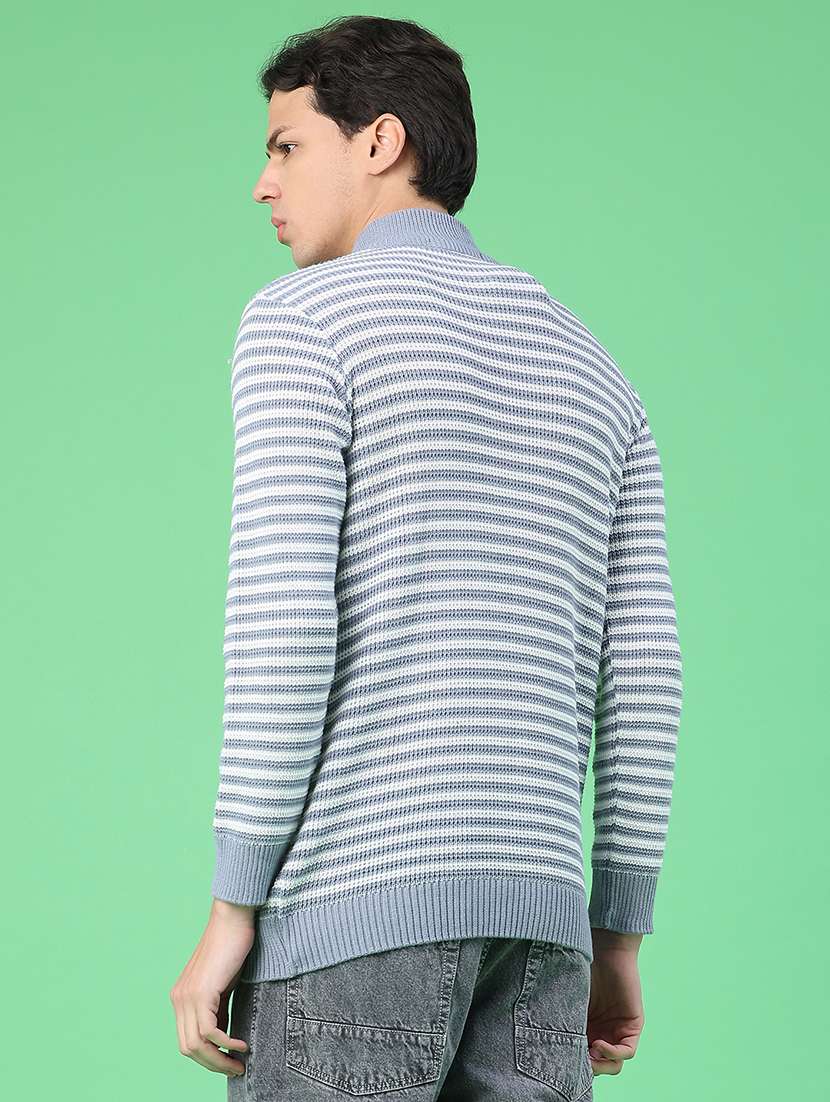 men striped long sleeve regular fit pullover  - 22230030 -  Standard Image - 3