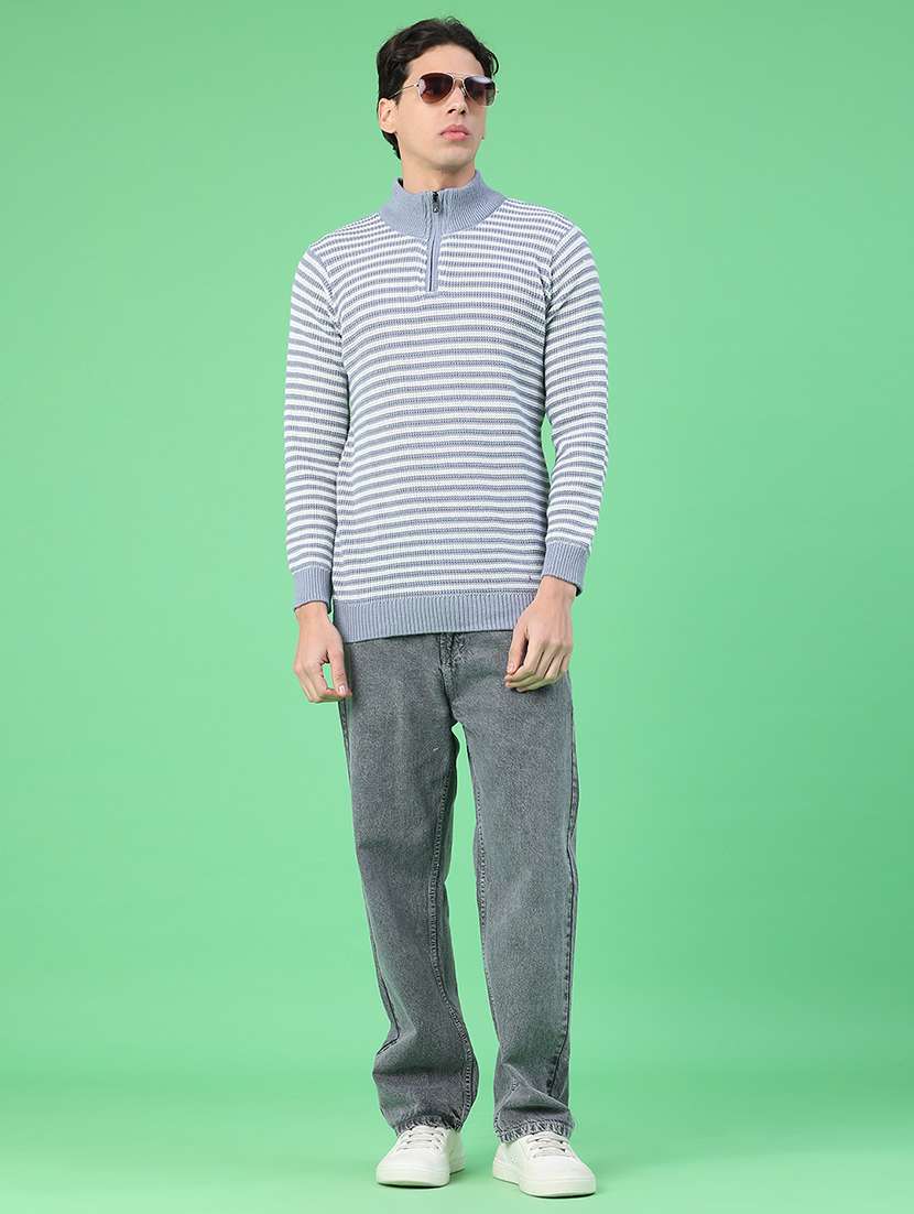 men striped long sleeve regular fit pullover  - 22230030 -  Standard Image - 5