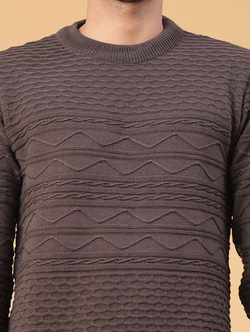 men self design long sleeve regular fit pullover  - 22230031 -  Standard Image - 5