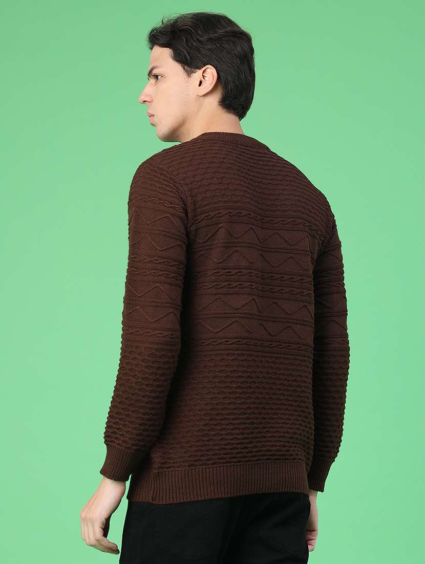 men self design long sleeve regular fit pullover  - 22230033 -  Standard Image - 3