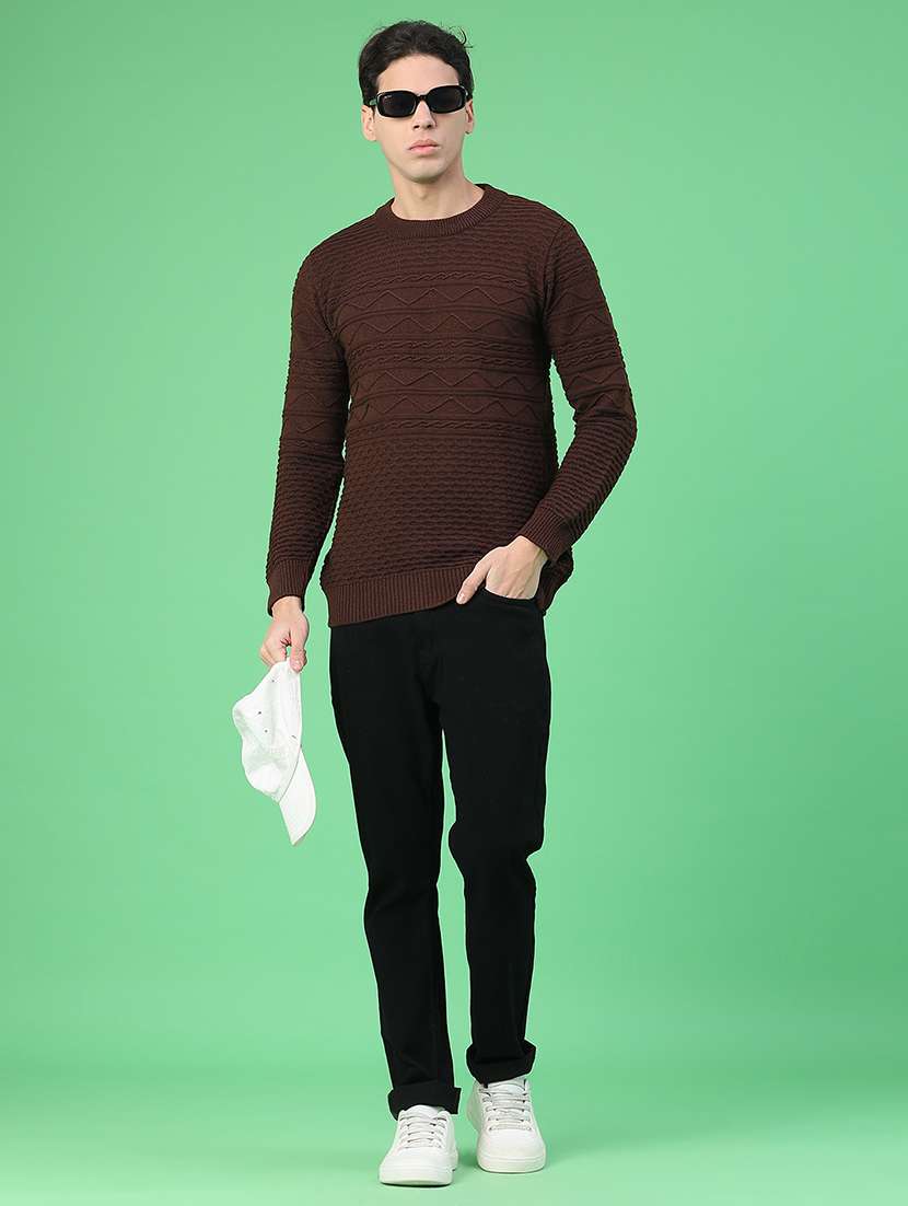 men self design long sleeve regular fit pullover  - 22230033 -  Standard Image - 5