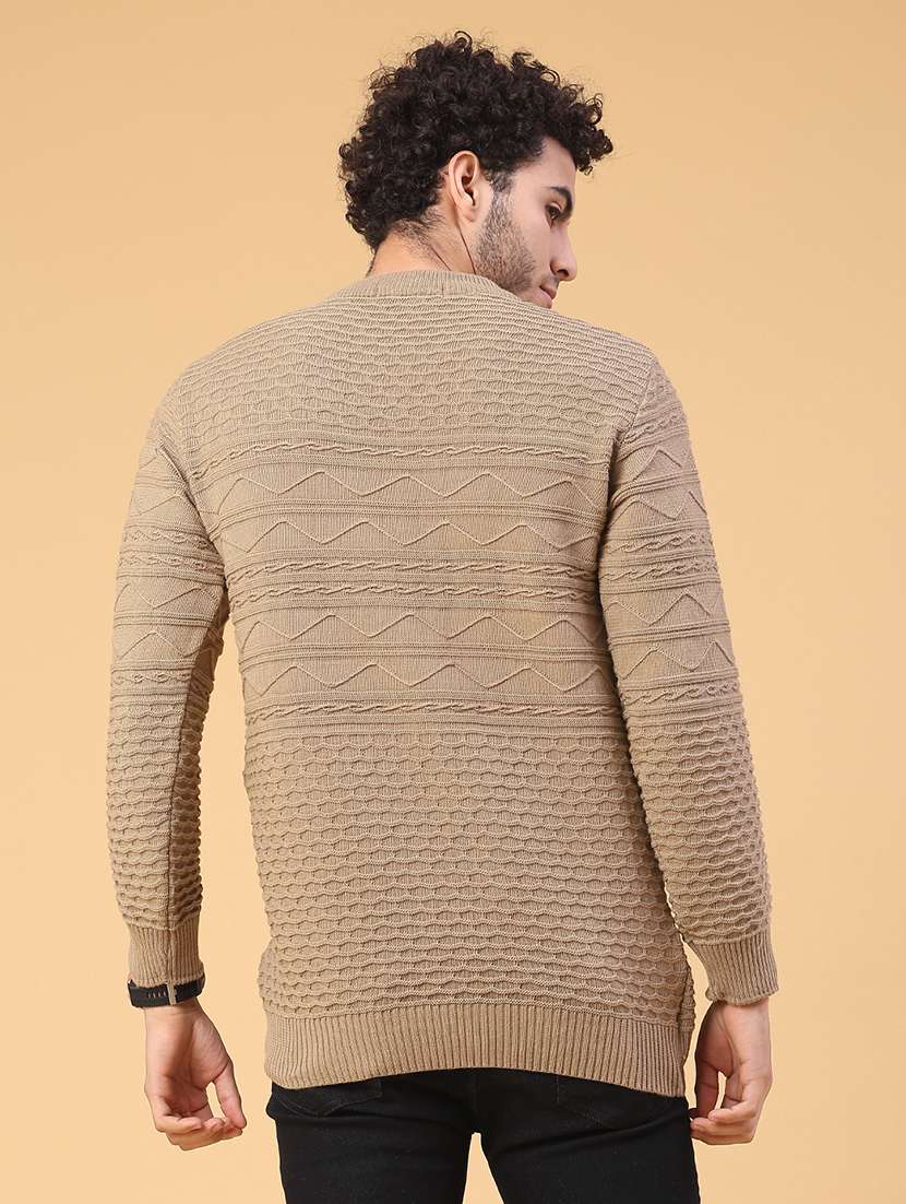 men self design long sleeve regular fit pullover  - 22230035 -  Standard Image - 3