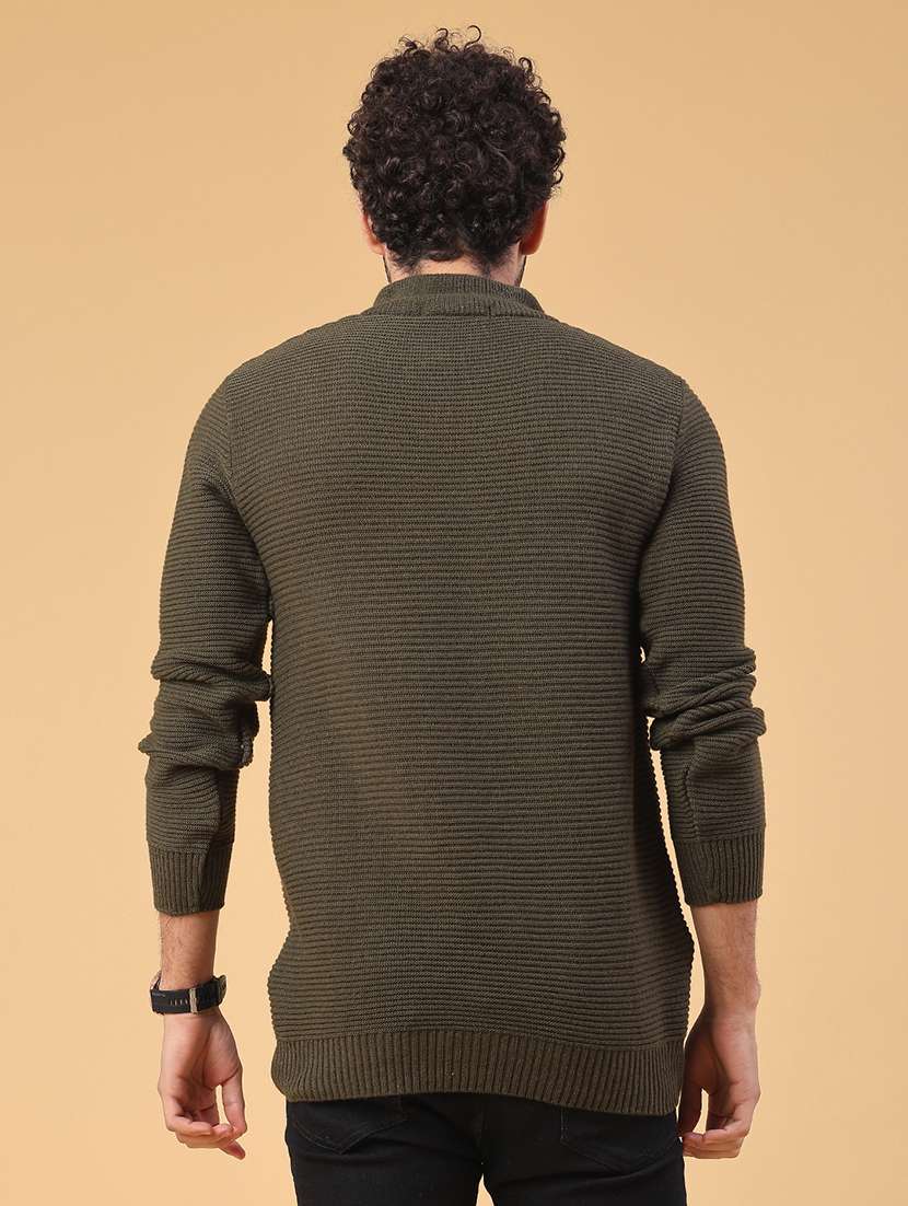 men self design long sleeve regular fit pullover  - 22230043 -  Standard Image - 3