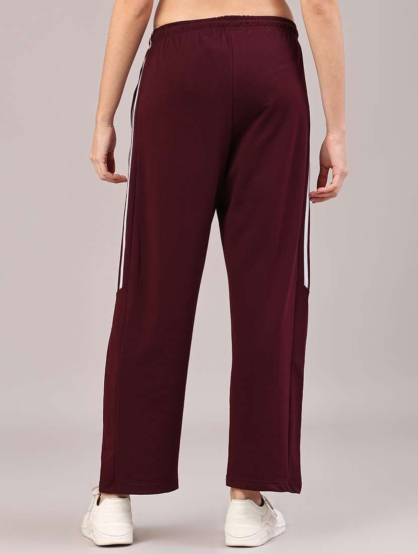 women solid mid rise track pant - 22230193 -  Standard Image - 3
