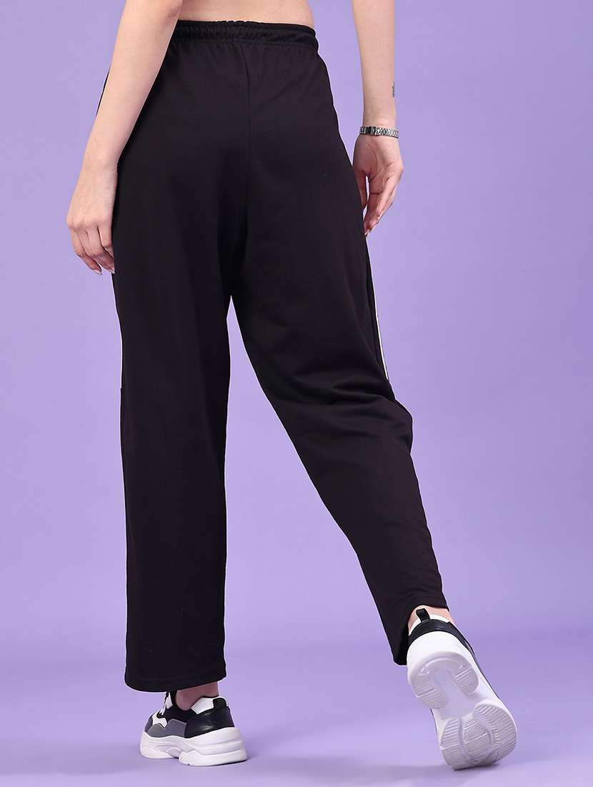women solid mid rise track pant - 22230194 -  Standard Image - 3