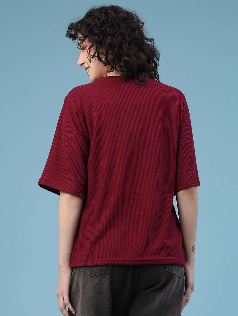 women solid short sleeve oversized t-shirt - 22230282 -  Standard Image - 3