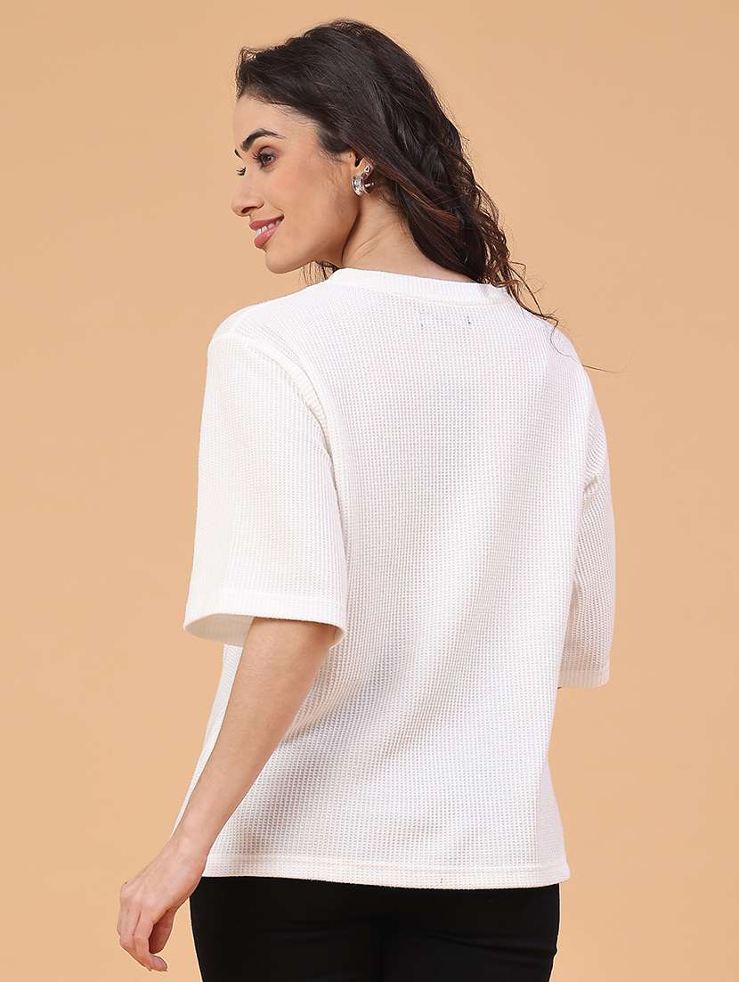 women solid short sleeve oversized t-shirt - 22230283 -  Standard Image - 3