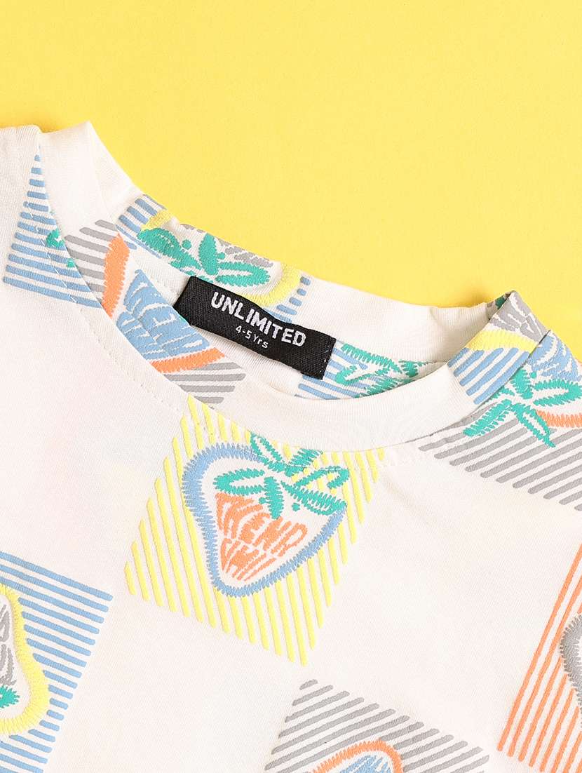 girls printed short sleeve t-shirt & shorts set - 22230435 -  Standard Image - 5