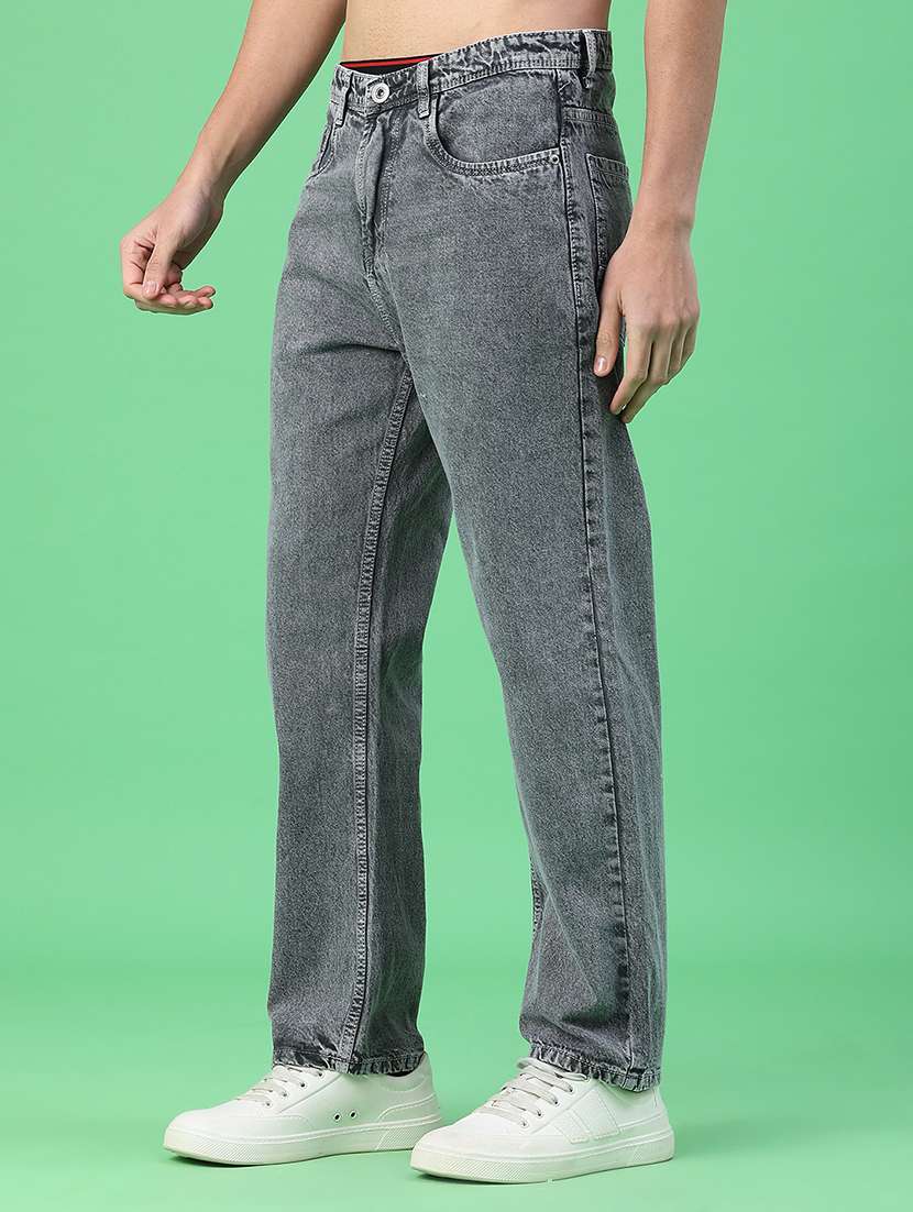 men solid mid rise straight fit jeans - 22230475 -  Standard Image - 3