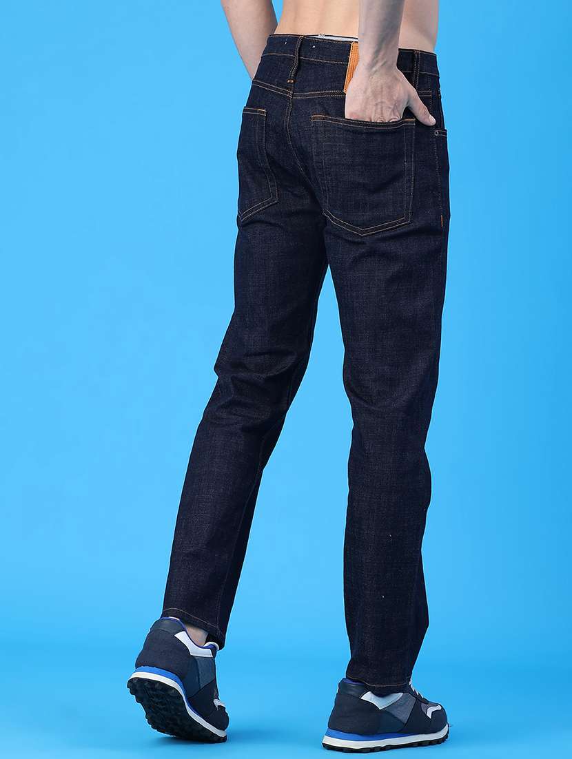 men plain mid rise full length jeans - 22230478 -  Standard Image - 3
