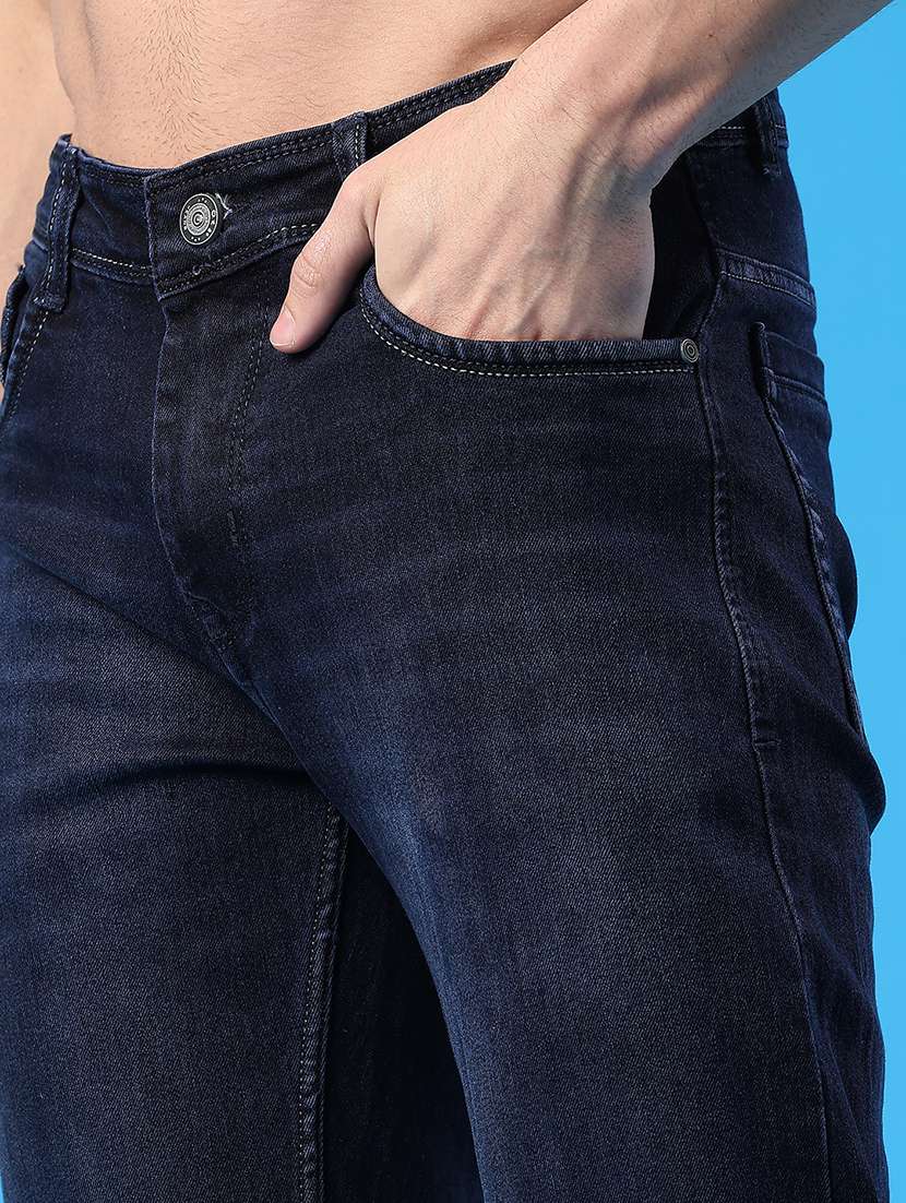 men washed mid rise full length straight fit jeans - 22230494 -  Standard Image - 5