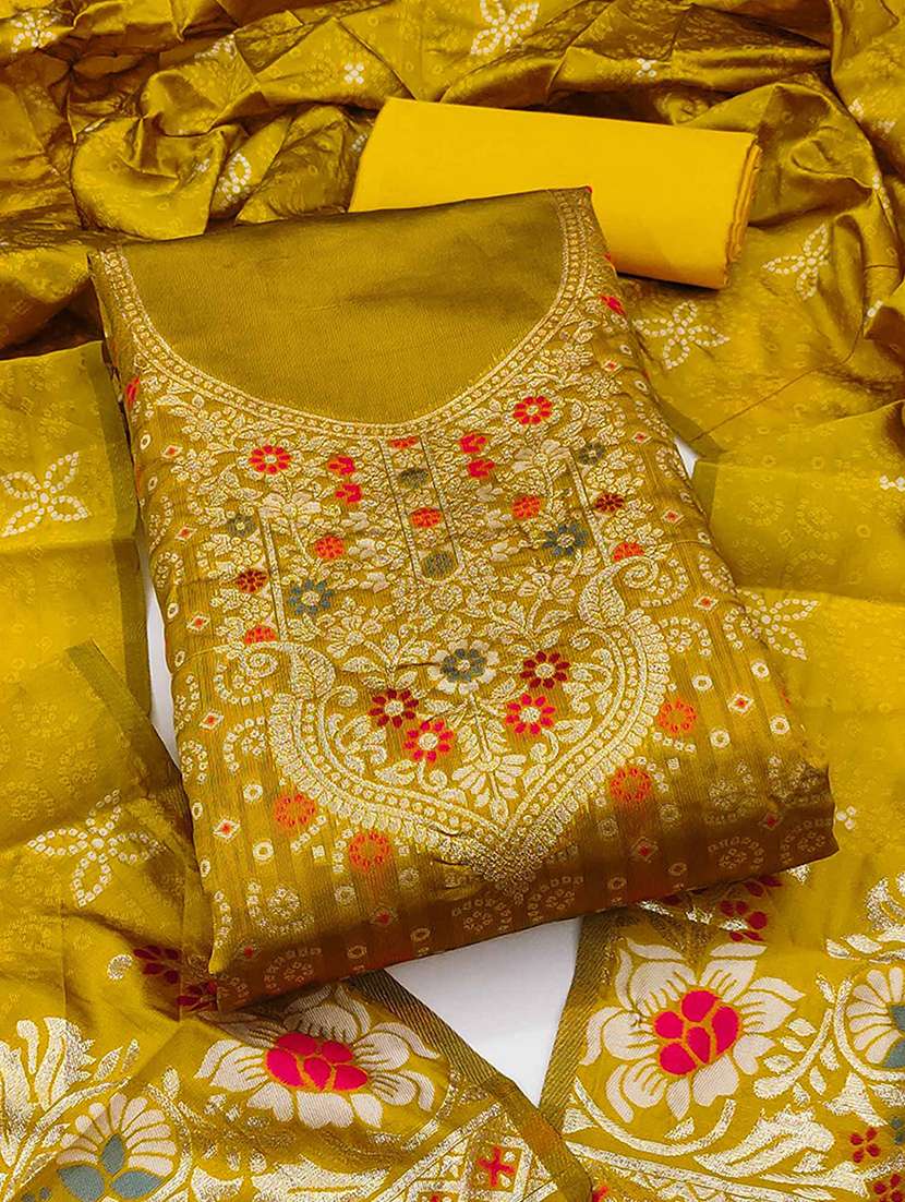 women self design unstitched suit set