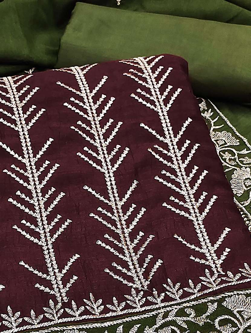 women solid with work unstitched suit set - 22230592 -  Standard Image - 3