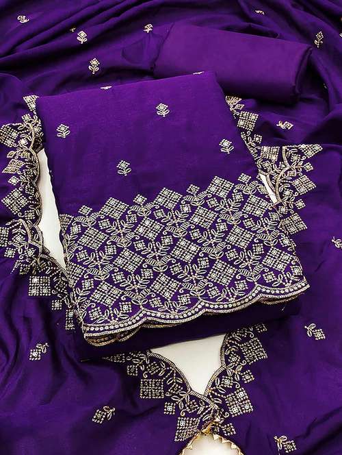 women solid with work unstitched suit set - 22230602 -  Standard Image - 0