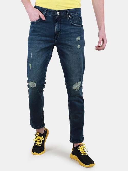 men distress mid rise slim fit jeans - 22230643 -  Standard Image - 0