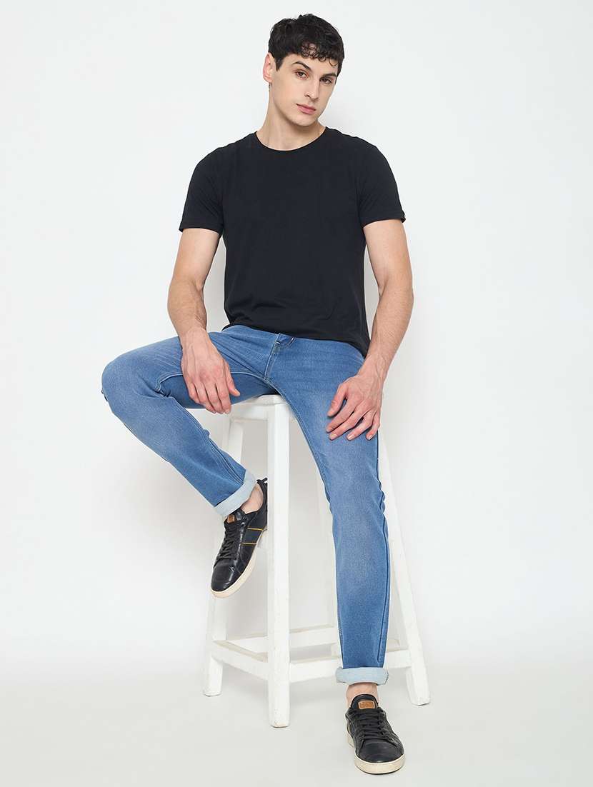 men washed mid rise slim fit jeans - 22230648 -  Standard Image - 5