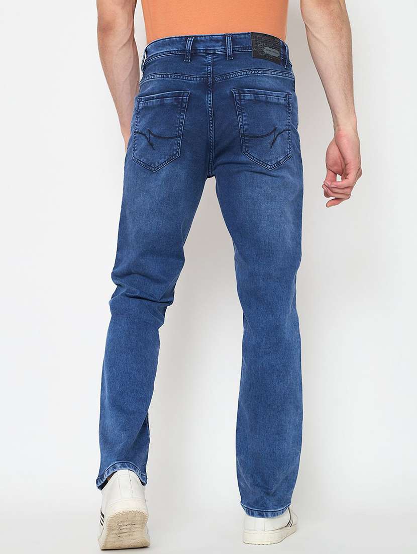 men washed mid rise straight fit jeans - 22230650 -  Standard Image - 3